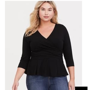Torrid super soft black peplum top
